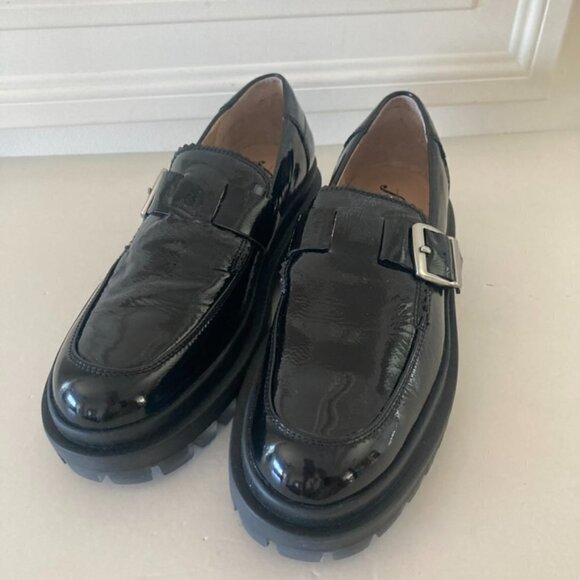 NWOB Free People Mackenzie Black Patent Leather MJ Loafers Sz 37 - Picture 4 of 7